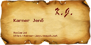 Karner Jenő névjegykártya